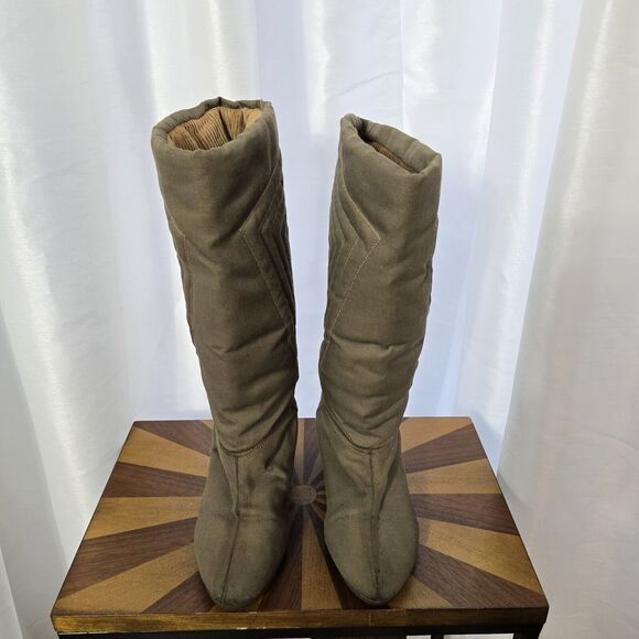 Vintage 1960s 70s Ski Snow Winter Boots Mod Boho US 6 Quilted Corduroy USA Women - Picture 13 of 14